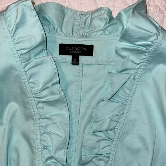 Talbots Light Blue Ruffled Cardigan - Picture 5 of 6